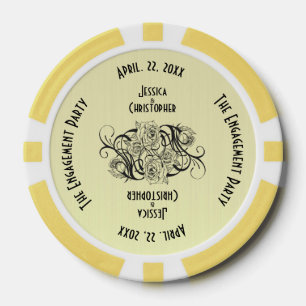 Lot De Jeton De Poker Carton d'invitation unique de fête de fiançailles 