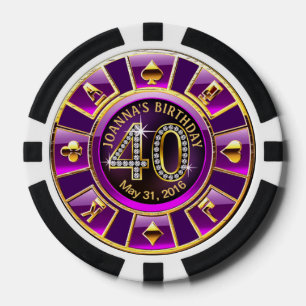 Lot De Jeton De Poker Casino Joanna's Las Vegas 40th Birthday   violet