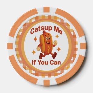 Lot De Jeton De Poker Catsume-moi si tu peux drôle Hot Dog - Ketchup Pun