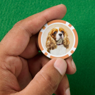 Lot De Jeton De Poker Cavalier King Charles Spaniel Peinture originale