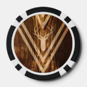 Lot De Jeton De Poker Cerf de Boho sur bois rustique (Verso)