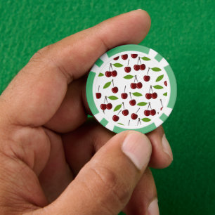 Lot De Jeton De Poker Cerise rouge, motif de cerises, feuilles, fruit