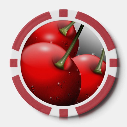 Lot De Jeton De Poker Cerises avec gouttes de ragoût (Recto)