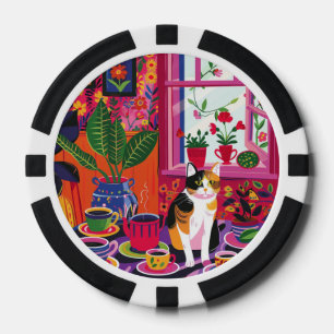 Lot De Jeton De Poker Chat calicot maximaliste et salon de thé