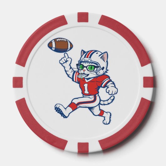 Lot De Jeton De Poker Chat de foot drôle (Recto)