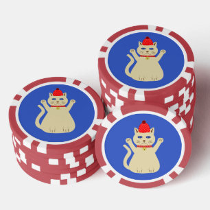 Lot De Jeton De Poker Chat de Noël mignon