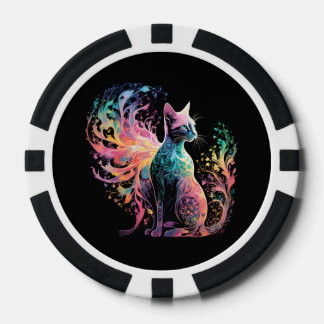 Lot De Jeton De Poker Chat Holographique Spectral : Un Prisme d'Élégance