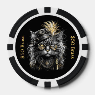 Lot De Jeton De Poker Chat Steampunk mise sur le FUN en laiton
