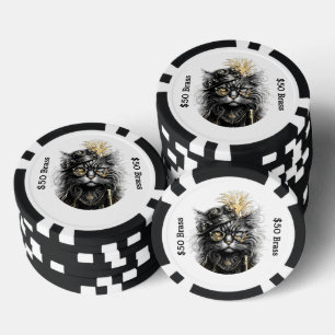 Lot De Jeton De Poker Chat Steampunk parie avec FUN en laiton