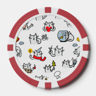 Lot De Jeton De Poker Chats amusants, lait et magie.