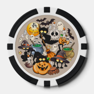 Lot De Jeton De Poker Chats drôles de Halloween Fête