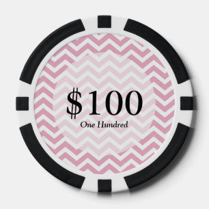 Lot De Jeton De Poker chevron rose et gris