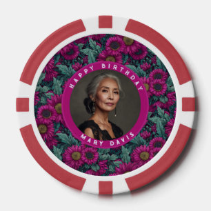 Lot De Jeton De Poker Chic Daisy 21e Anniversaire Magnifique Violet