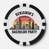 Lot De Jeton De Poker Chicago Sunset Customized Bachelor Party (Recto)