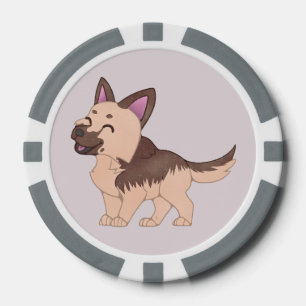 Lot De Jeton De Poker Chien berger allemand de Kawaii