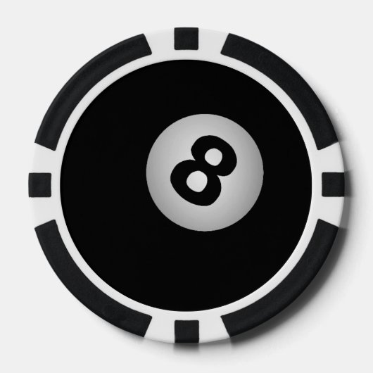 Lot De Jeton De Poker Chiffres de poker personnalisés 8-BALL Billiards (Recto)