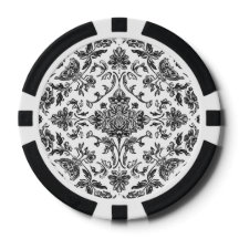 Chinoiserie florale noir et blanc aquarelle