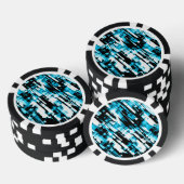 Lot De Jeton De Poker Chip de poker bleu chaud noir numérique abstrait G (Empiler)
