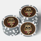 Lot De Jeton De Poker Chip de poker crâne et Rose - 25¢ (Empiler)