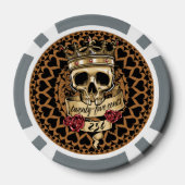 Lot De Jeton De Poker Chip de poker crâne et Rose - 25¢ (Verso)