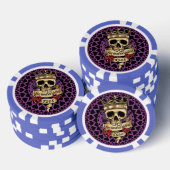 Lot De Jeton De Poker Chip de poker crâne et Rose - 500 $ (Empiler)