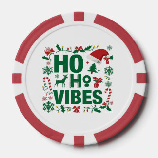 Lot De Jeton De Poker Chip de Poker de Noël - Vibes Ho Ho Ho