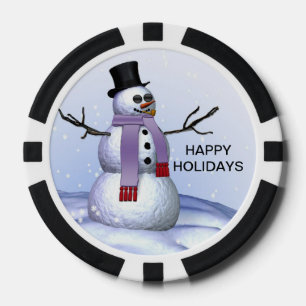 Lot De Jeton De Poker Chip de poker de vacances de Snowman