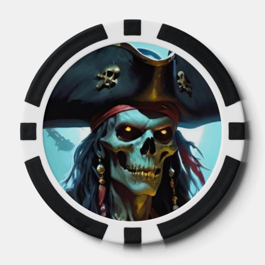 Lot De Jeton De Poker Chip de poker pirate Zombie (Recto)