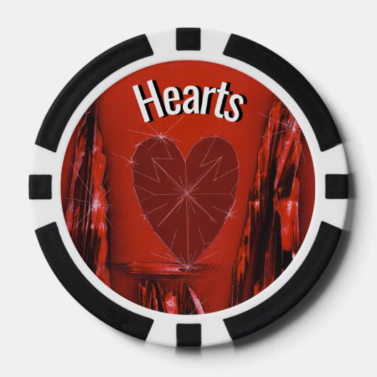 Lot De Jeton De Poker Chip de poker Red Heart (Recto)