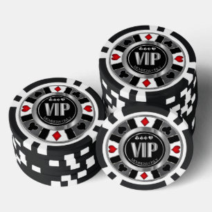 Lot De Jeton De Poker Chip de poker VIP Casino - Las Vegas - Rouge