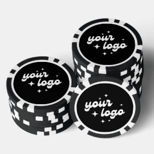 Lot De Jeton De Poker Chip Poker Logo Personnalisé Noir & Blanc