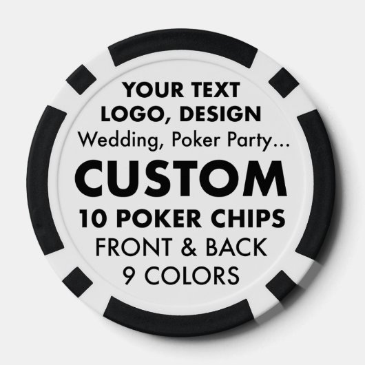 Lot De Jeton De Poker Chips de casino personnalisés BLACK Poker personna (Verso)