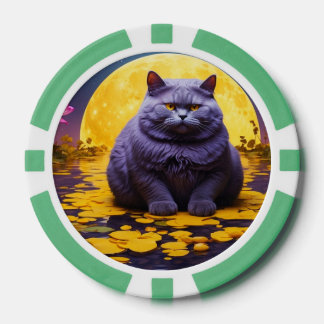 Lot De Jeton De Poker Chips de poche Lucky pour Amoureux de les chats