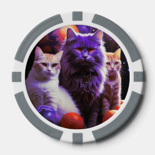 Lot De Jeton De Poker Chips de poche Lucky pour Amoureux de les chats