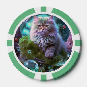 Lot De Jeton De Poker Chips de poche Lucky pour Amoureux de les chats