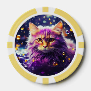 Lot De Jeton De Poker Chips de poche Lucky pour Amoureux de les chats