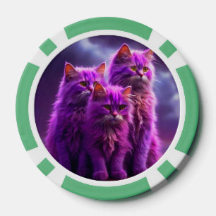 Lot De Jeton De Poker Chips de poche Lucky pour Amoureux de les chats