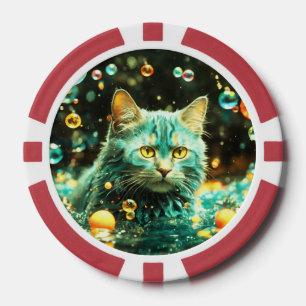 Lot De Jeton De Poker Chips de poche Lucky pour Amoureux de les chats