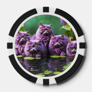 Lot De Jeton De Poker Chips de poche Lucky pour Amoureux de les chats