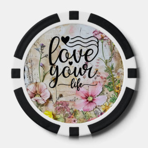 Lot De Jeton De Poker Chips de poker - Aimez votre vie Design floral