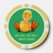 Lot De Jeton De Poker Chips de Poker amusant Joyeux Canard Joué - Smile (Recto)