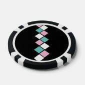 Lot De Jeton De Poker Chips de Poker Arlequin (Noir, Aqua & Rose) (Simple)