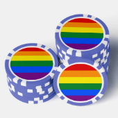 Lot De Jeton De Poker Chips de poker avec drapeau arc-en-ciel LGBT (Empiler)