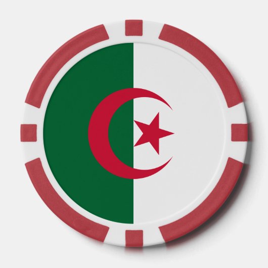 Lot De Jeton De Poker Chips de poker avec Drapeau d'Algérie (Recto)