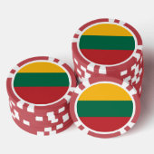 Lot De Jeton De Poker Chips de poker avec Drapeau de Lituanie (Empiler)