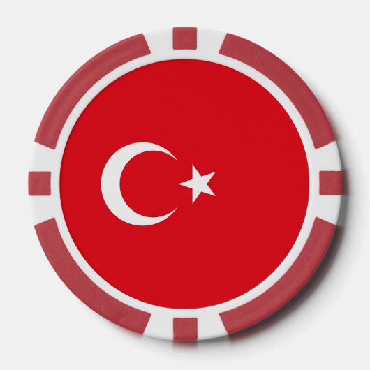 Lot De Jeton De Poker Chips de poker avec Drapeau de Turquie (Recto)