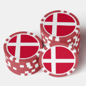 Lot De Jeton De Poker Chips de poker avec Drapeau du Danemark (Empiler)