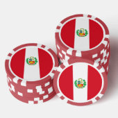 Lot De Jeton De Poker Chips de poker avec Drapeau du Pérou (Empiler)