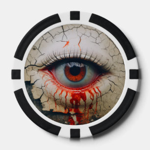 Lot De Jeton De Poker Chips de poker avec jeu Déplaisant Eyeball Horror 