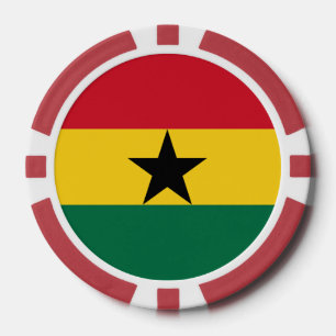 Lot De Jeton De Poker Chips de poker avec le drapeau du Ghana